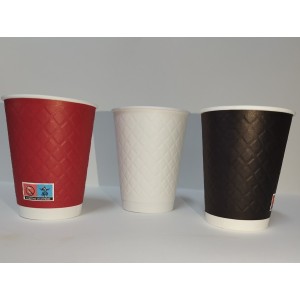 XΑΡΤΙΝΟ ΠΟΤΗΡΙ ΑΝΑΓΛΥΦΟ 12/14ΟΖ ''DIAMOND'' ΛΕΥΚΟ - ΔΙΠΛΟΤΟΙΧΟ EMBOSSED