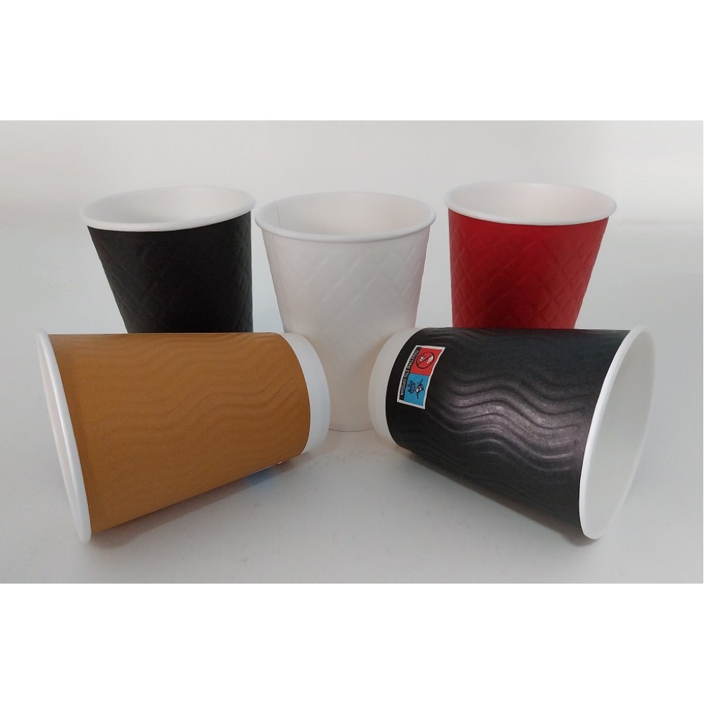 XΑΡΤΙΝΟ ΠΟΤΗΡΙ ΑΝΑΓΛΥΦΟ 8ΟΖ ''RIPPLED'' ΛΕΥΚΟ - ΔΙΠΛΟΤΟΙΧΟ EMBOSSED 