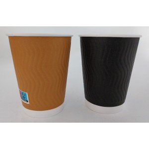 XΑΡΤΙΝΟ ΠΟΤΗΡΙ ΑΝΑΓΛΥΦΟ 8ΟΖ ''RIPPLED'' ΜΠΟΡΝΤΩ - ΔΙΠΛΟΤΟΙΧΟ EMBOSSED