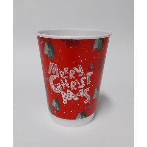 XΑΡΤΙΝΟ ΠΟΤΗΡΙ 12/14ΟΖ ΧΡΙΣΤΟΥΓΕΝΝΙΑΤΙΚΟ ΚΟΚΚΙΝΟ ΔΙΠΛΟΤΟΙΧΟ