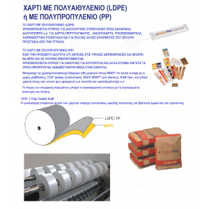 ΧΑΡΤΙ ΜΕ ΠΟΛΥΑΙΘΥΛΕΝΙΟ (LDPE) ή ME ΠΟΛΥΠΡΟΠΥΛΕΝΙΟ (PP)