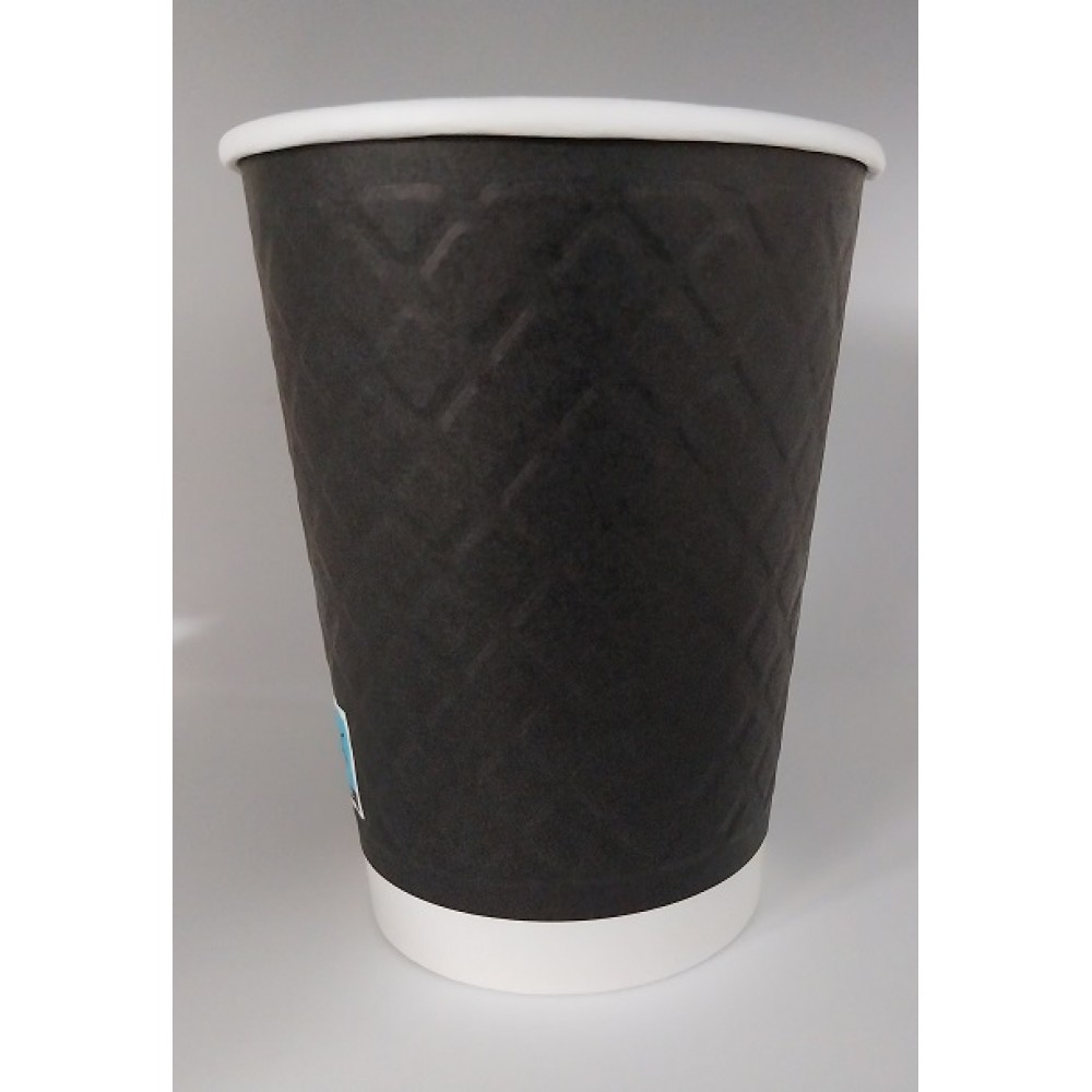 XΑΡΤΙΝΟ ΠΟΤΗΡΙ ΑΝΑΓΛΥΦΟ 12/14ΟΖ ''DIAMOND'' ΜΑΥΡΟ - ΔΙΠΛΟΤΟΙΧΟ EMBOSSED