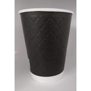 XΑΡΤΙΝΟ ΠΟΤΗΡΙ ΑΝΑΓΛΥΦΟ 12/14ΟΖ ''DIAMOND'' ΜΑΥΡΟ - ΔΙΠΛΟΤΟΙΧΟ EMBOSSED