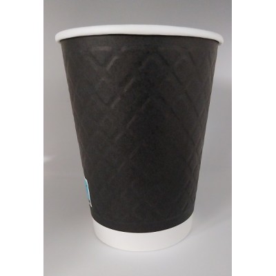 XΑΡΤΙΝΟ ΠΟΤΗΡΙ ΑΝΑΓΛΥΦΟ 12/14ΟΖ ''DIAMOND'' ΜΑΥΡΟ - ΔΙΠΛΟΤΟΙΧΟ EMBOSSED