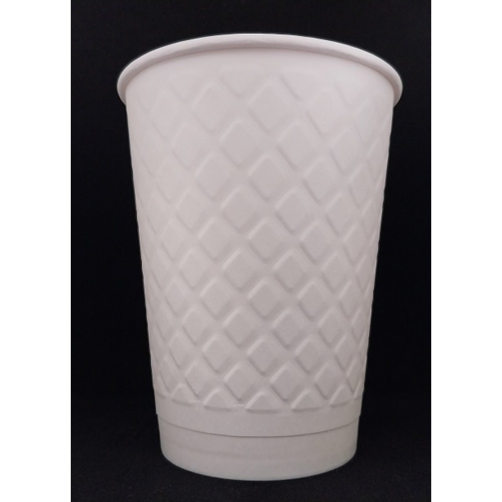 XΑΡΤΙΝΟ ΠΟΤΗΡΙ ΑΝΑΓΛΥΦΟ 16ΟΖ ''DIAMOND'' ΛΕΥΚΟ - ΔΙΠΛΟΤΟΙΧΟ EMBOSSED