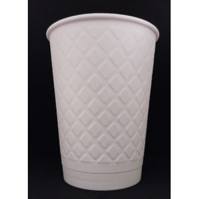 XΑΡΤΙΝΟ ΠΟΤΗΡΙ ΑΝΑΓΛΥΦΟ 16ΟΖ ''DIAMOND'' ΛΕΥΚΟ - ΔΙΠΛΟΤΟΙΧΟ EMBOSSED