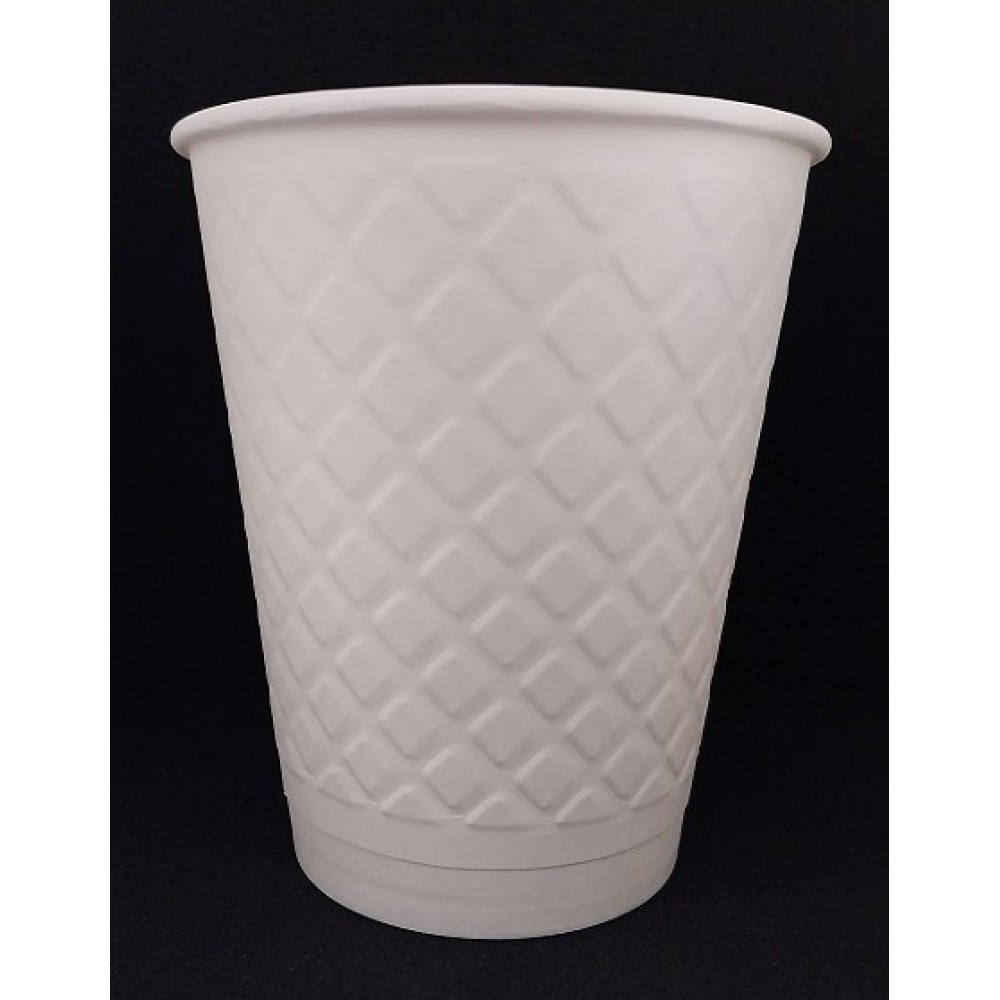 XΑΡΤΙΝΟ ΠΟΤΗΡΙ ΑΝΑΓΛΥΦΟ 8ΟΖ ''DIAMOND'' ΛΕΥΚΟ - ΔΙΠΛΟΤΟΙΧΟ EMBOSSED