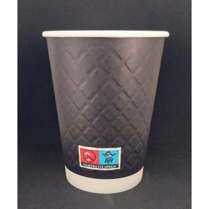 XΑΡΤΙΝΟ ΠΟΤΗΡΙ ΑΝΑΓΛΥΦΟ 8ΟΖ ''DIAMOND'' ΜΑΥΡΟ - ΔΙΠΛΟΤΟΙΧΟ EMBOSSED 