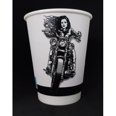 XΑΡΤΙΝΟ ΠΟΤΗΡΙ ΔΙΠΛΟΤΟΙΧΟ 12/14ΟΖ - ''MOTOR GIRL'' 