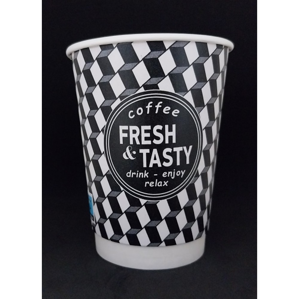 XΑΡΤΙΝΟ ΠΟΤΗΡΙ ΔΙΠΛΟΤΟΙΧΟ 12/14ΟΖ  - ΣΕΙΡΑ ''FRESH & TASTY" 