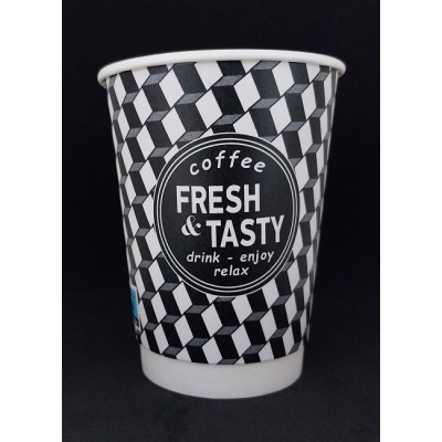 XΑΡΤΙΝΟ ΠΟΤΗΡΙ ΔΙΠΛΟΤΟΙΧΟ 12/14ΟΖ  - ΣΕΙΡΑ ''FRESH & TASTY" 