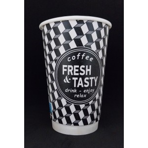 XΑΡΤΙΝΟ ΠΟΤΗΡΙ ΔΙΠΛΟΤΟΙΧΟ 16ΟΖ - ΣΕΙΡΑ ''FRESH & TASTY" 