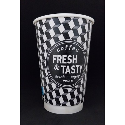 XΑΡΤΙΝΟ ΠΟΤΗΡΙ ΔΙΠΛΟΤΟΙΧΟ 16ΟΖ - ΣΕΙΡΑ ''FRESH & TASTY" 