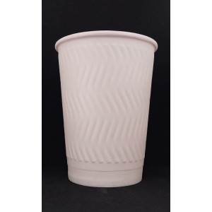 XΑΡΤΙΝΟ ΠΟΤΗΡΙ ΑΝΑΓΛΥΦΟ 16ΟΖ ''RIPPLED'' ΛΕΥΚΟ - ΔΙΠΛΟΤΟΙΧΟ EMBOSSED