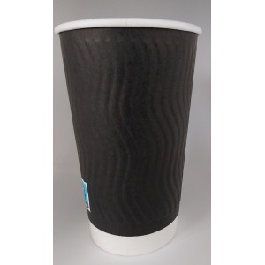 XΑΡΤΙΝΟ ΠΟΤΗΡΙ ΑΝΑΓΛΥΦΟ 16ΟΖ ''RIPPLED'' ΜΑΥΡΟ - ΔΙΠΛΟΤΟΙΧΟ EMBOSSED