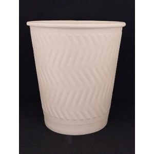 XΑΡΤΙΝΟ ΠΟΤΗΡΙ ΑΝΑΓΛΥΦΟ 8ΟΖ ''RIPPLED'' ΛΕΥΚΟ - ΔΙΠΛΟΤΟΙΧΟ EMBOSSED 