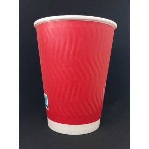 XΑΡΤΙΝΟ ΠΟΤΗΡΙ ΑΝΑΓΛΥΦΟ 12/14ΟΖ ''RIPPLED'' ΜΠΟΡΝΤΩ - ΔΙΠΛΟΤΟΙΧΟ EMBOSSED