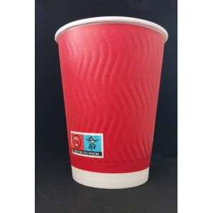 XΑΡΤΙΝΟ ΠΟΤΗΡΙ ΑΝΑΓΛΥΦΟ 16ΟΖ ''RIPPLED'' ΜΠΟΡΝΤΩ - ΔΙΠΛΟΤΟΙΧΟ EMBOSSED