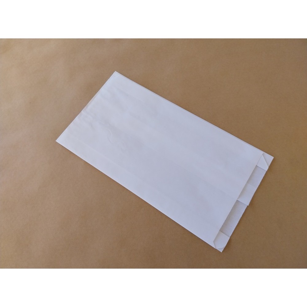 ΧΑΡΤΙΝΗ ΣΑΚΟΥΛΑ ''ΛΕΥΚΗ'' ΜΕ ΡΕ ΑΔΙΑΒΡΟΧΗ 17x32cm  