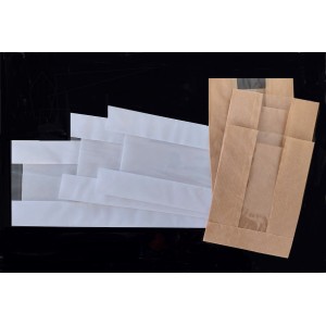 ΧΑΡΤΙΝΗ ΣΑΚΟΥΛΑ ''ΚΡΑΦΤ'' ΜΕ ΠΑΡΑΘΥΡΟ 12,5x22cm ΜΕ ΡΕ ΑΔΙΑΒΡΟΧΗ