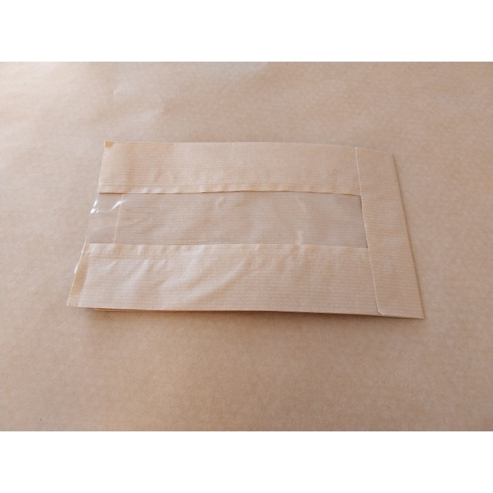 ΧΑΡΤΙΝΗ ΣΑΚΟΥΛΑ ''ΚΡΑΦΤ'' ΜΕ ΠΑΡΑΘΥΡΟ 12,5x22cm ΜΕ ΡΕ ΑΔΙΑΒΡΟΧΗ